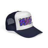 MAFIA - red white & blue zebra striped hat  Mesh Trucker Cap