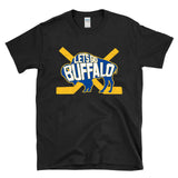 LET'S GO BUFFALO -  retro fan crossed hockey sticks T-shirt