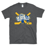 LET'S GO BUFFALO -  retro fan crossed hockey sticks T-shirt
