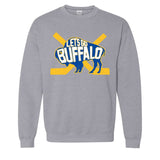LET'S GO BUFFALO -  retro fan crossed hockey sticks Crewneck Sweatshirt