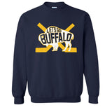 LET'S GO BUFFALO -  retro fan crossed hockey sticks Crewneck Sweatshirt