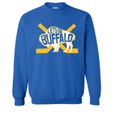 LET'S GO BUFFALO -  retro fan crossed hockey sticks Crewneck Sweatshirt