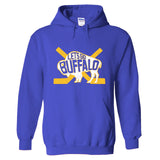 LET'S GO BUFFALO -  retro  fan  crossed hockey sticks Hooded Sweatshirt