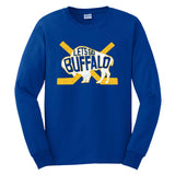 LET'S GO BUFFALO -  retro fan hometown crossed hockey sticks Long Sleeve Tee