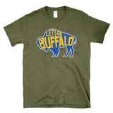 LET'S GO BUFFALO - retro sports throwback hockey fan colors T-Shirt