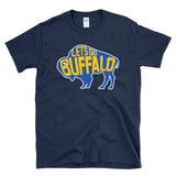 LET'S GO BUFFALO - retro sports throwback hockey fan colors T-Shirt