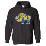 LET'S GO BUFFALO - Retro Sports Throwback Hockey Fan Colors Hooded Sweatshirt