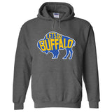 LET'S GO BUFFALO - Retro Sports Throwback Hockey Fan Colors Hooded Sweatshirt
