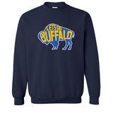LET'S GO BUFFALO - Retro Sports  Throwback Hockey Fan Colors Crewneck Sweatshirt
