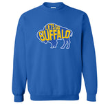 LET'S GO BUFFALO - Retro Sports  Throwback Hockey Fan Colors Crewneck Sweatshirt