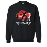 BUFFALO - NY New York rock n roll stripes city retro vintage style music lover Crewneck Sweatshirt