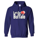 Let's Go Buffalo - City & Sports Fan Charging Bison Retro Vintage Throwback - Hooded Sweatshirt