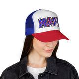MAFIA - red white & blue zebra striped hat  Mesh Trucker Cap