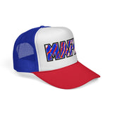 MAFIA - red white & blue zebra striped hat  Mesh Trucker Cap