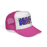 MAFIA - red white & blue zebra striped hat  Mesh Trucker Cap