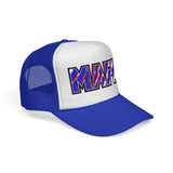 MAFIA - red white & blue zebra striped hat  Mesh Trucker Cap