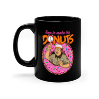 Time To Make The Donuts - funny vintage retro 80's humor 11 oz ceramic coffee or tea mug