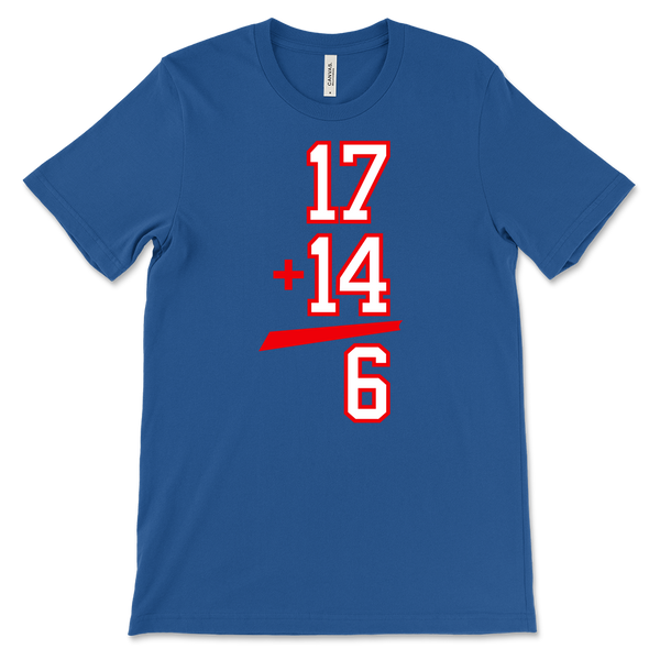17 plus 14 equals 6 - Buffalo Football Fan Math - T-shirt