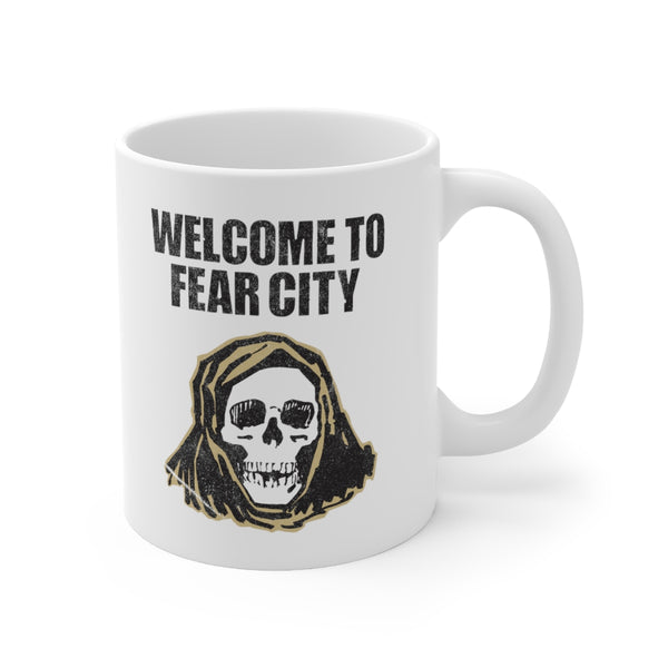 Welcome to Fear City - NYC New York 1977 retro vintage tourism -11 oz Ceramic coffee or tea mug, white