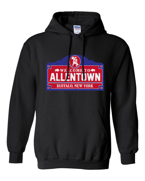WELCOME TO ALLENTOWN - Buffalo Football Fan Hooded Sweatshirt