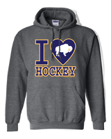 I LOVE BUFFALO HOCKEY - Classic Blue Heart - Hooded Sweatshirt