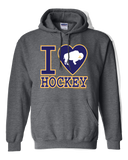 I LOVE BUFFALO HOCKEY - Classic Blue Heart - Hooded Sweatshirt