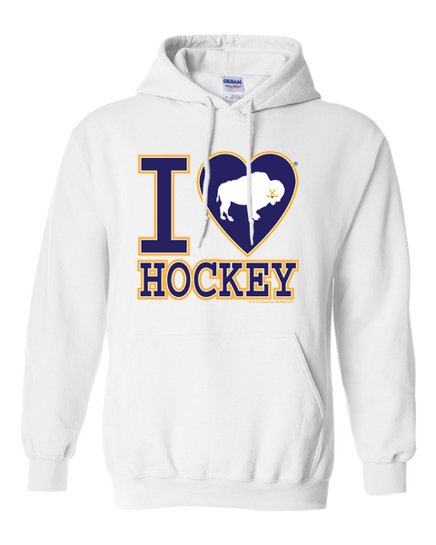 I LOVE BUFFALO HOCKEY - Classic Blue Heart - Hooded Sweatshirt