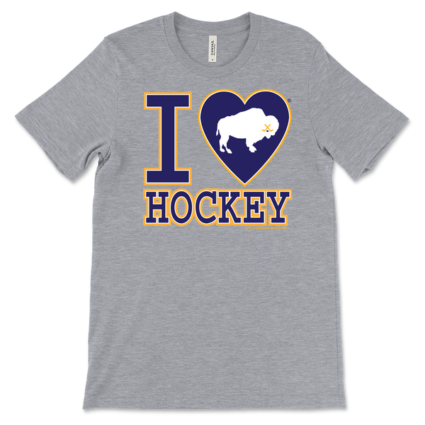 I LOVE BUFFALO HOCKEY - classic blue heart - T-shirt