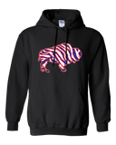 Crazy Buffalo - Red white and blue 90s zebra football tiger striped - Hooded Sweatshirt