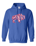 Crazy Buffalo - Red white and blue 90s zebra football tiger striped - Hooded Sweatshirt
