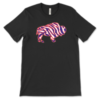 Crazy Buffalo - Red White And Blue 90s Zebra Football Tiger Striped - T-shirt