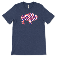 Crazy Buffalo - Red White And Blue 90s Zebra Football Tiger Striped - T-shirt
