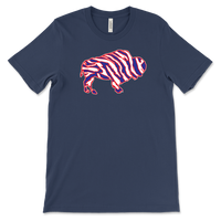 Crazy Buffalo - Red White And Blue 90s Zebra Football Tiger Striped - T-shirt