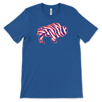 Crazy Buffalo - Red White And Blue 90s Zebra Football Tiger Striped - T-shirt