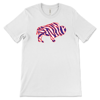 Crazy Buffalo - Red White And Blue 90s Zebra Football Tiger Striped - T-shirt