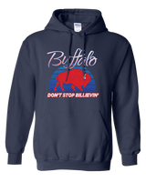 DON'T STOP BILLIEVIN' - Buffalo NY Football retro Hooded Sweatshirt