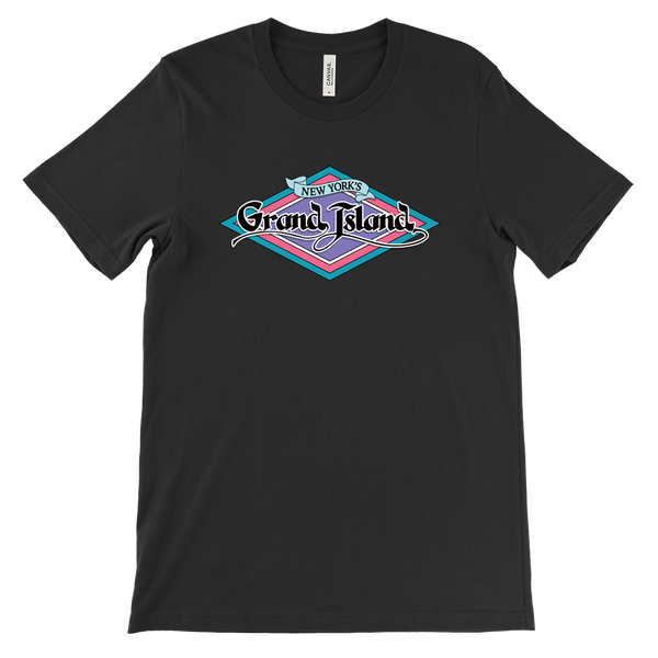 GRAND ISLAND New York - retro 80s & 90s theme park logo style - T-shirt