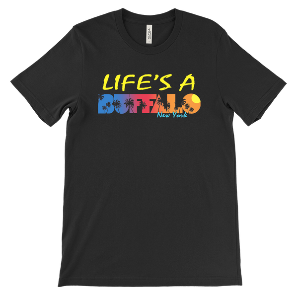 LIFE'S A BUFFALO - retro tropical beach theme - T-shirt