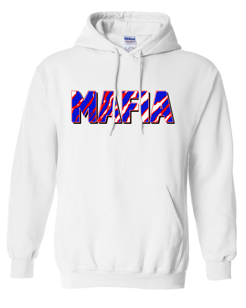 MAFIA - Retro 90s Wild Buffalo Football Fan Stripe - Hooded Sweatshirt